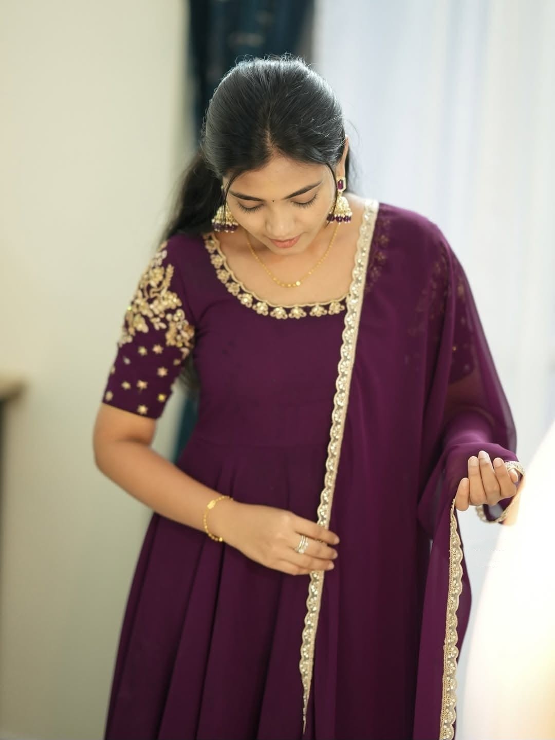 Embroidered Georgette Anarkali Salwar Set